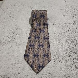 Halston Heritage Blue and Gold Silk Tie